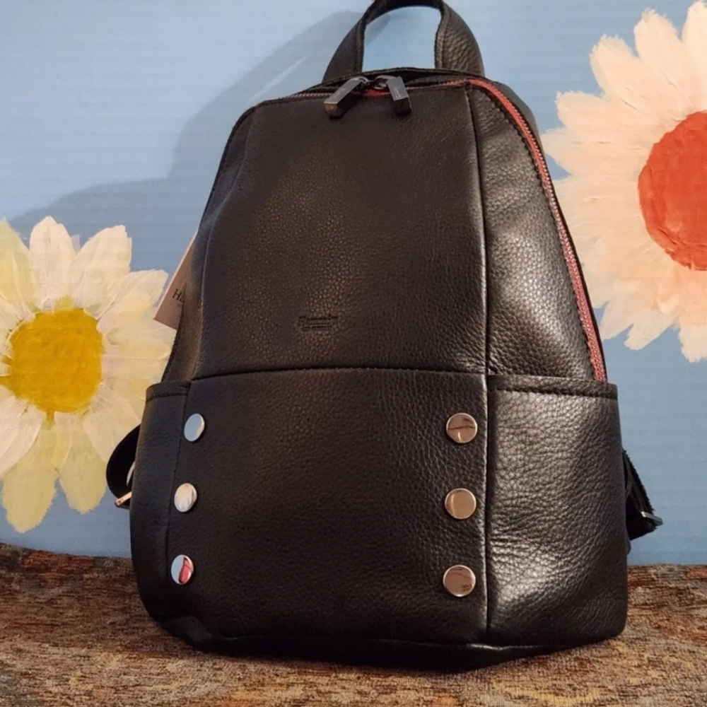 HAMMITT MEDIUM BLACK LEATHER BACKPACK